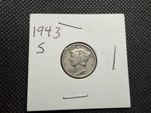 1943 S Silver Mercury Dime