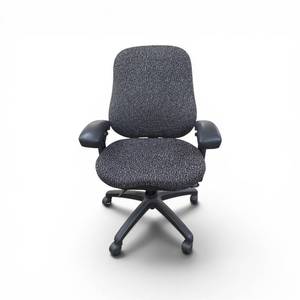 BodyBilt J2400 Series ergonomic task chair featuring a high back and gray fabric upholstery