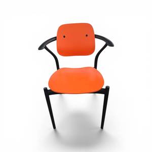 Knoll Iquo Stacking Armchair in a red orange finish Retail $895