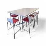 Herman Miller Eames Hightop Table with 7 Allermuir Casper bar stools Retails new for $6700