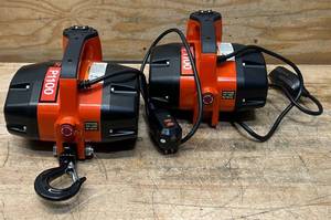 Ultra-Tow Lot of 2- Portable Electric Winch, 120V, 1100-Lb. Horizontal and Vertical Capacity, Steel Cable, Brushless Motor MSRP $224.99 ea see description