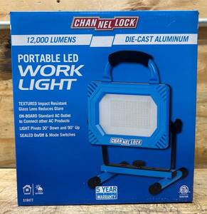 Channellock Portable LED Work Light 12,000 Lumens Msrp $99.99
