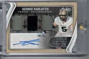 George Karlaftis Purdue Triple Jersey Swatch Auto #199