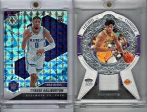 Tyrese Haliburton RC Parallel and Max Christie Jersey Card