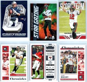 Tom Brady Inserts and More - Six Card Lot