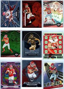 Travis Kelce Inserts and Parallels - Nine Card Lot