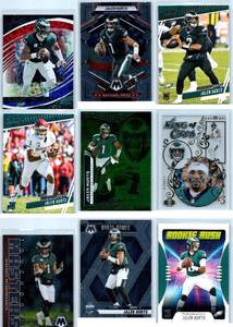 Jalen Hurts Inserts, Parallels and More - Nine Card Lot