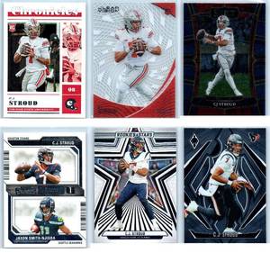 C.J. Stroud Rookies, Insert and Base - Six Card Lot