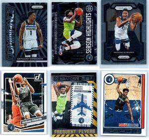 Anthony Edwards Inserts and More - Six Card Lot