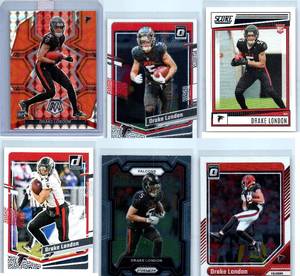 Drake London Rookies, Parallels and More - Six Card Lot