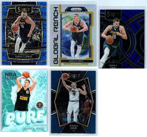 Nikola Jokic Inserts, Parallels and More - Five Card Lot