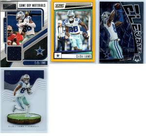CeeDee Lamb Jersey Card and More - Four Card Lot