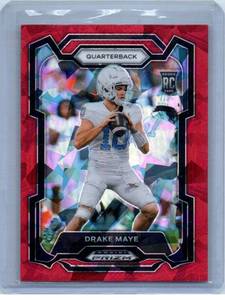 2024 Panini Drake Maye Red Cracked Ice
