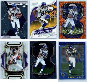 Randy Moss Vikings Inserts, Parallels and More - Six Card Lot