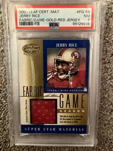 Jerry Rice 2001 Leaf Cert. Material Jersey Card PSA NM 7