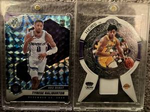 Tyrese Haliburton RC Parallel and Max Christie Jersey Card