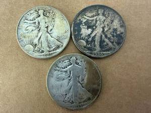 Walking Liberty Half Dollars - 1935, 1936 & 1945