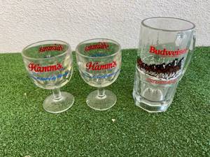 Hamms & Budweiser Glasses