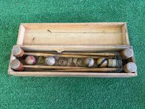 Very Early Crocket Set in Wood Box