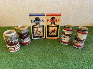 Beams Decanters & Budweiser Steins