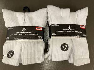 Wear Proof Mens Athletic Socks 12 Pair Size 10-13 White