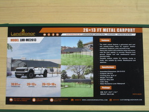 LandHonor 13x26 Carport