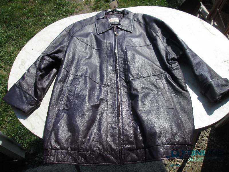 Venezia genuine leather coat, purpl...