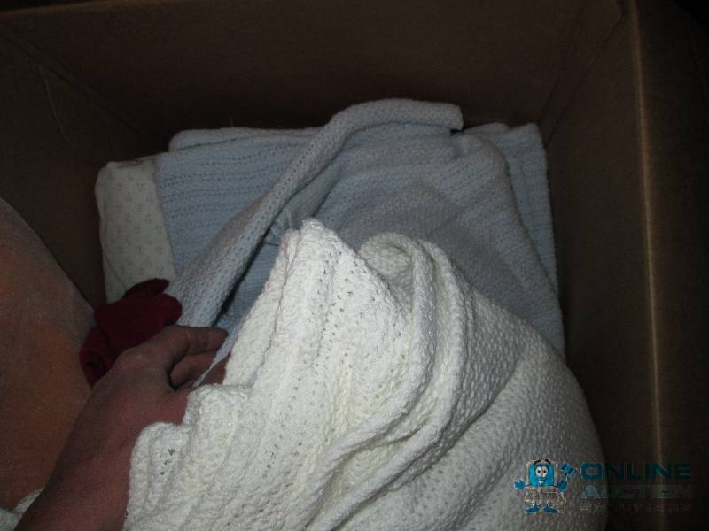 4 Boxes of assorted blankets and to...