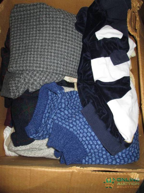 Box of assorted sweaters...