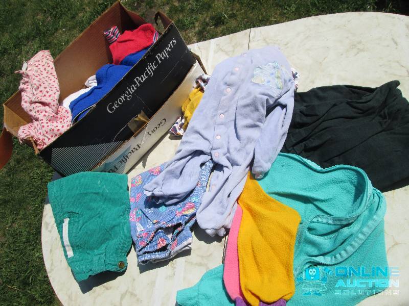 Box of assorted baby clothes...
