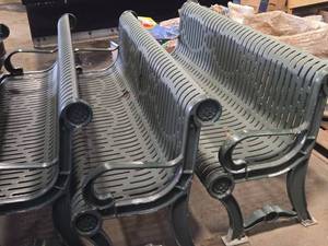 Lot of (2) Metal Park Benches