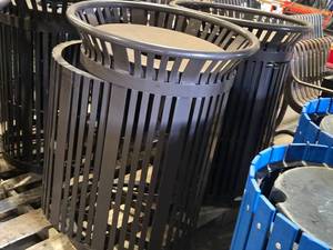 Lot of (2) Commercial Trash Can Receptacle
