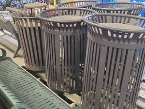 Lot of (3) Commercial Trash Can Receptacle