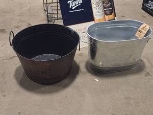 Lot of (2) Metal Drink Buckets