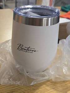 Metal Travel Cup  Bonterra Organic Vineyards logo  12-oz