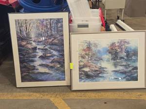 Lot of (2) Framed Wall Art by Michael Shofield - Spring Creek, Gregorys Pond
