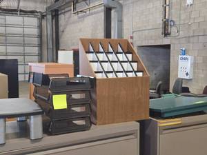 Office Supplies - Plastic Organizer, Monitor Stands, Paper Cutter, Portable Slotted Organizer