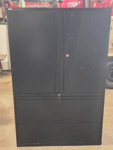 Alera Metal Storage Cabinet  2-Upper Doors with Adjustable Shelves  2-Lower Lateral File Drawers (with Keys) 42 wide x 19 deep x 65 tall