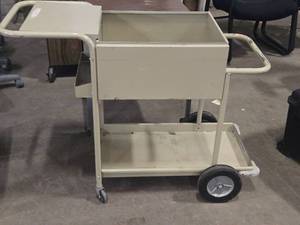 Metal Rolling Office Cart 2-tier 43 x 17 x 33
