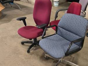 Lot of (3) Rolling Office Armchair  Adjustable Height (assorted)