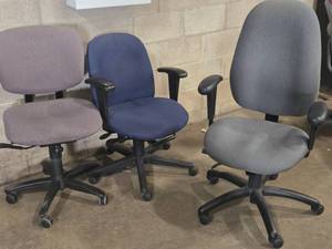 Lot of (3) Rolling Office Armchair  Adjustable Height (assorted)