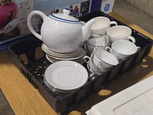 Style House Fine China Wedding Cup and Saucer Set  Extra Cups and Tea Pot from a different brand