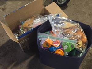 Lot of (2 Bins) Toys - Horses and Assorted Animals