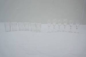 Vintage Etched Glass Cordial Glass sets. Each has 6ct