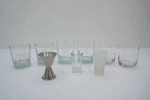 Cocktail Tumblers, Shot Glasses, and Cocktail Measuring Cup