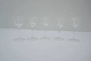 Vintage Etched Glass Sherry Glasses (5ct)