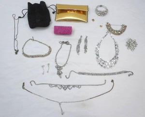 Jewelry Lot. Vintage Faux Diamond Pieces.