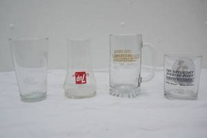 Collectible Glass Glasses Jack Daniels, 7UP, Norman Rockwell, Crystal Palace