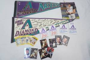 Collectible Vintage Arizona Diamondbacks Memorabilia. Sports Cards, Pennant Flag, July 2004 Magazine