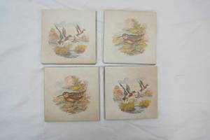 Vintage Tile Coasters. Game Bird Illustrations